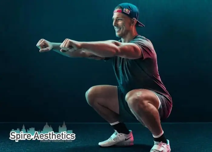 Image of man build leg muscle Sedgley Park through exercise